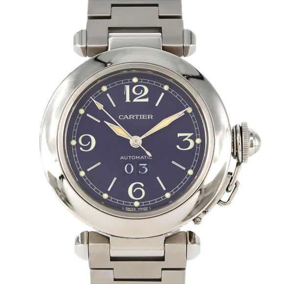 Cartier Pasha C Grande Date W31047M7 Stainless Steel Automatic Watch - Picture 1 of 8